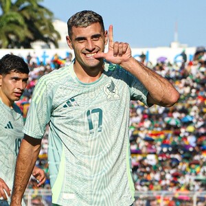 Germán Berterame con la Selección Mexicana en partido amistoso