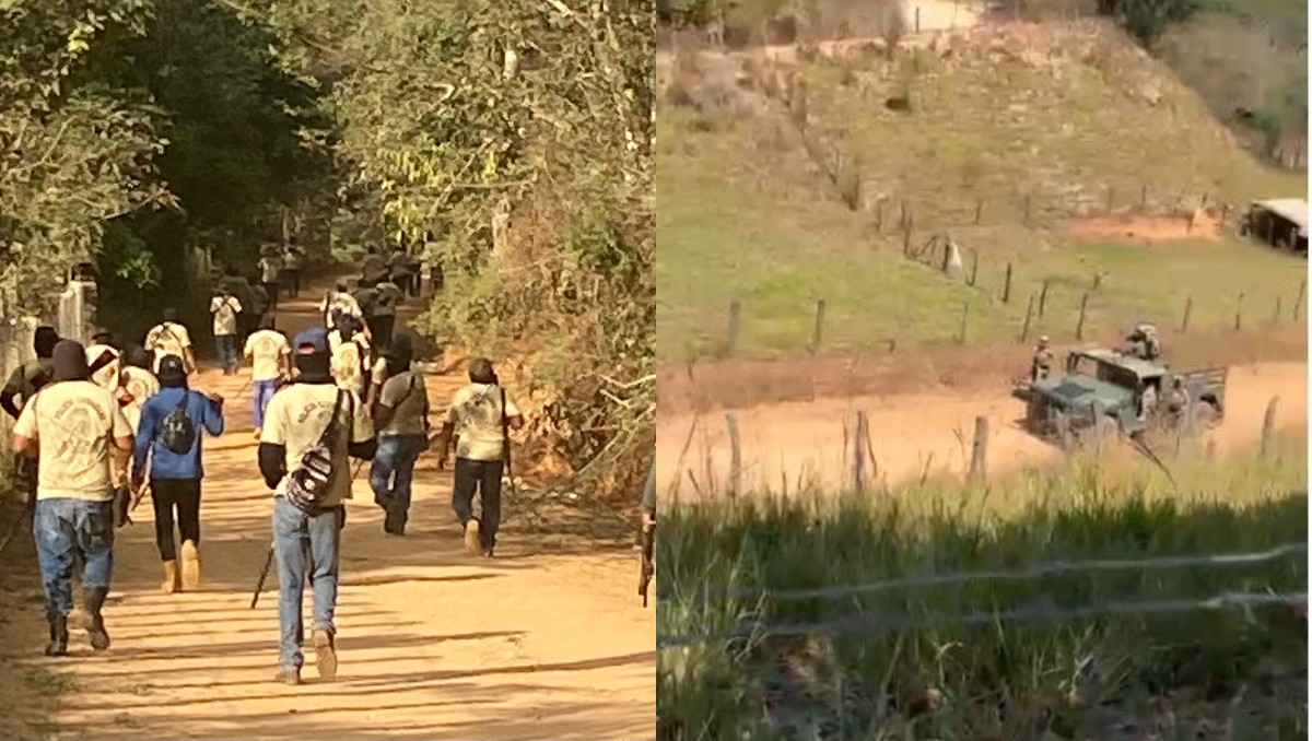 El conflicto se produjo cuando las autodefensas intentaban ingresas para proteger a varias familias desplazadas. | Foto: Captura de pantalla