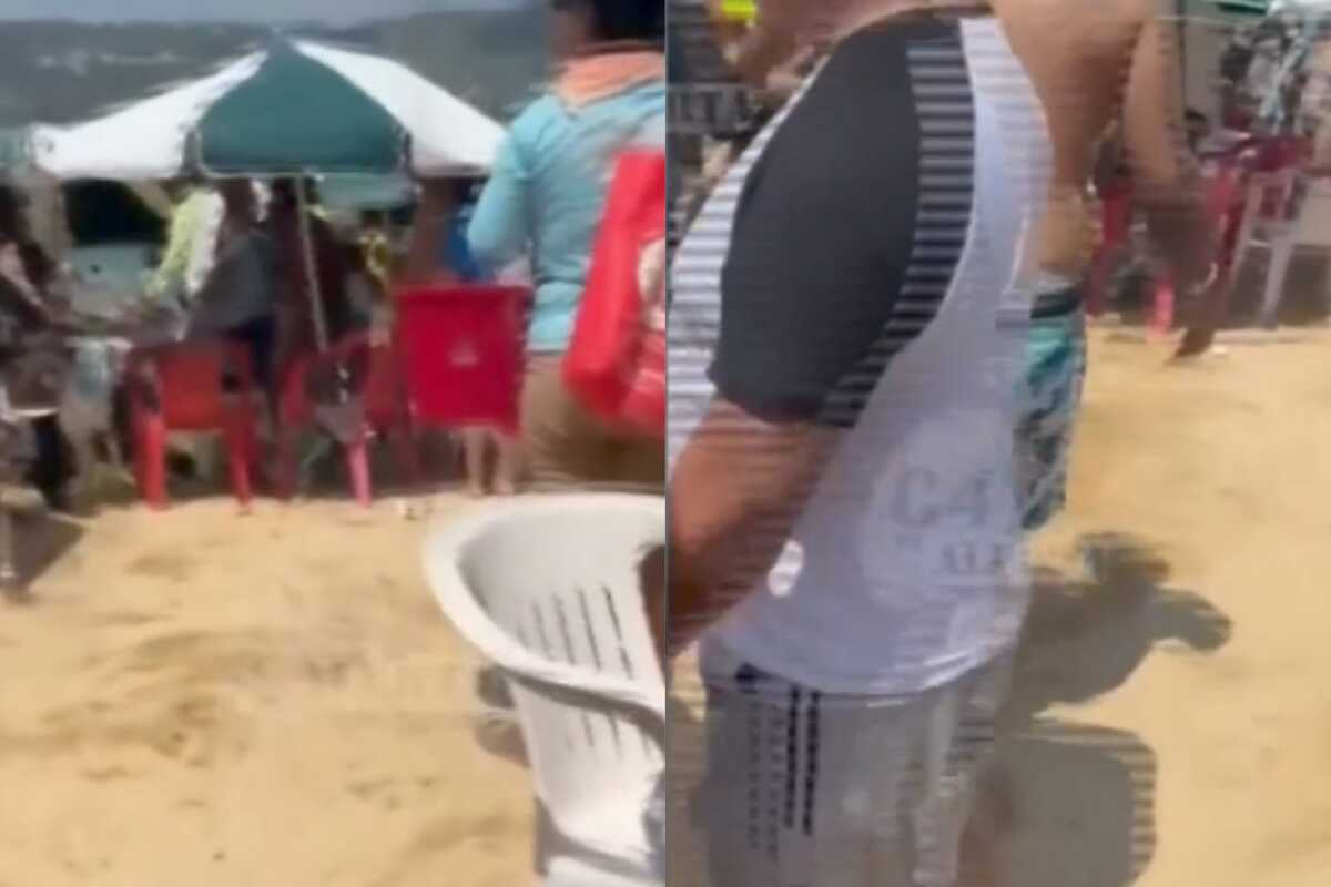 La víctima también fue atacado con una silla de plástico.