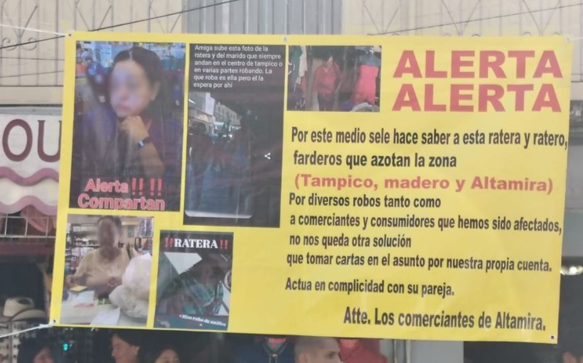 Exhiben a mujer presuntamente por robar en negocios de Altamira. Foto: Mario Juárez