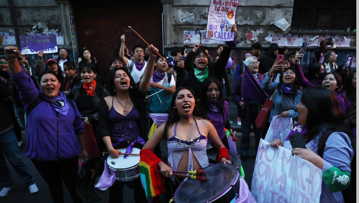 Mujeres protestando en La Paz, Bolivia. | EFE