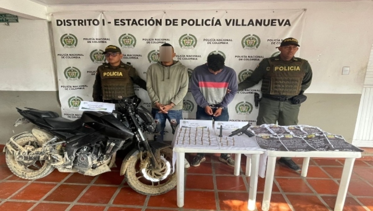 Fotografía de dos presuntos sicarios de 'Salsas Mexicanos', detenidos en agosto de 2024 | Policía Nacional de Colombia