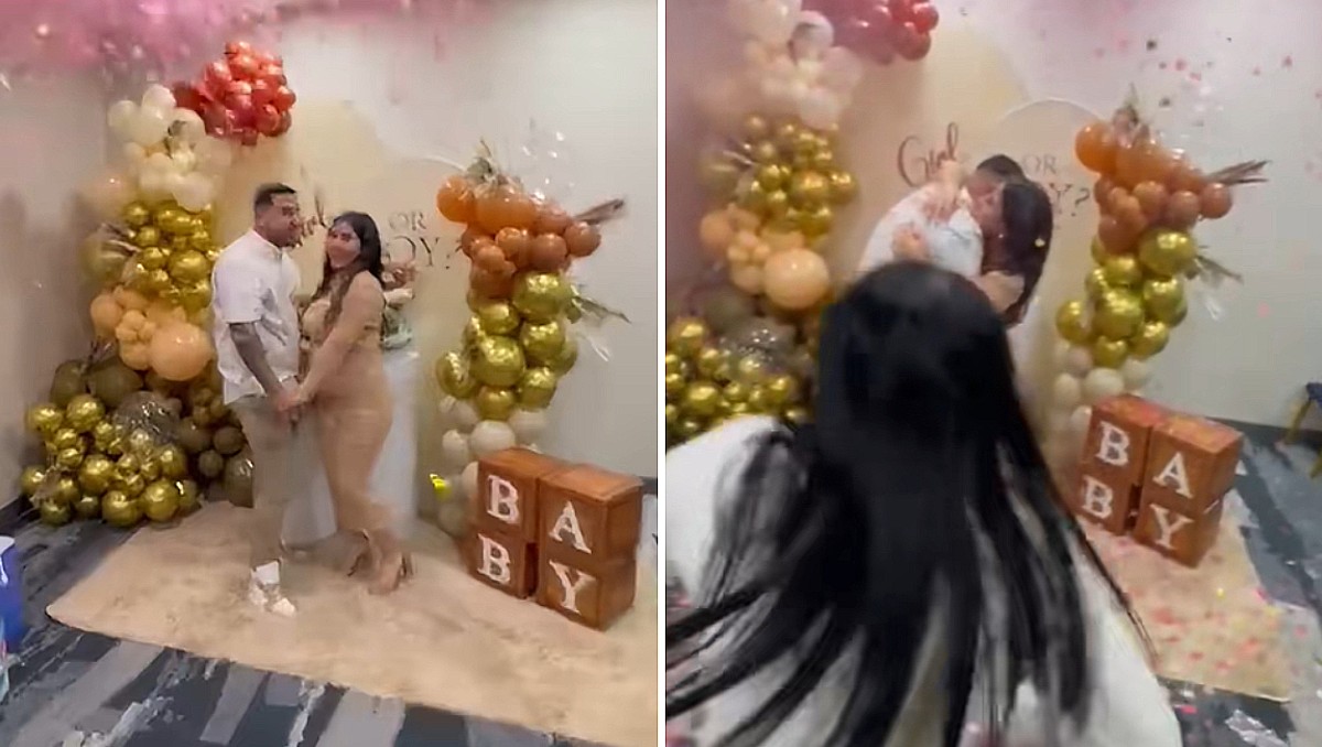 Mujer se hace viral por intentar interrumpir la revelación de género de una pareja (TikTok)