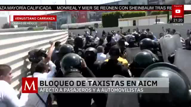 Bloqueo de taxistas en el AICM termina en trifulca | Pedro Gamboa, 11 de marzo de 2026