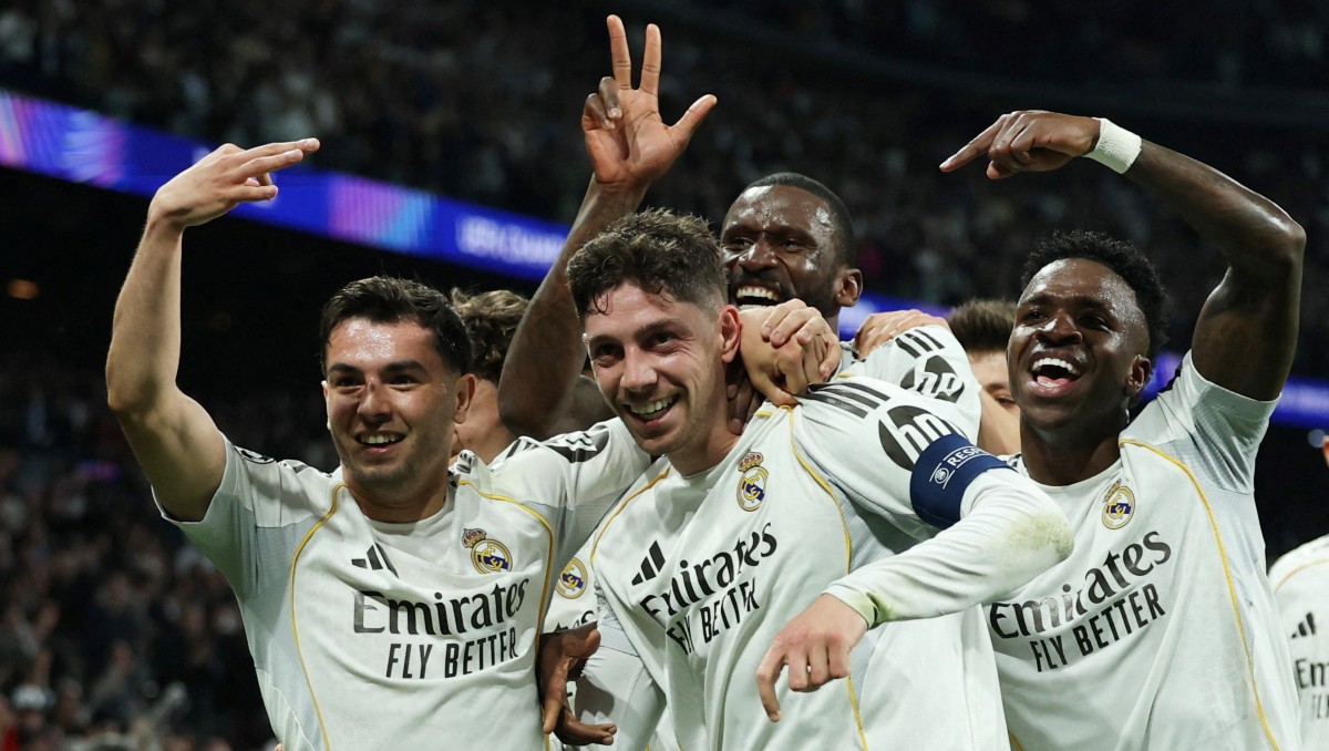Fede Valverde hizo hat trick en la goleada del Real Madrid sobre Manchester City en Champions League (Reuters)