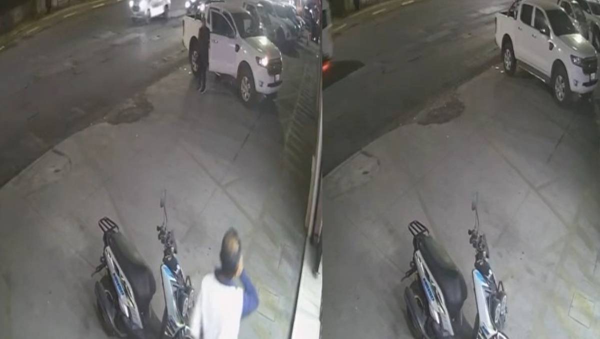 Cuando el adulto mayor y una mujer descienden de la camioneta, el agresor los intercepta y amenaza con un arma. Especial