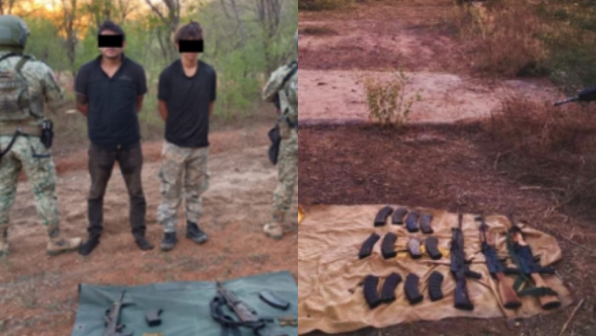 Detienen a dos civiles y les aseguran armamento. | Foto: Especial