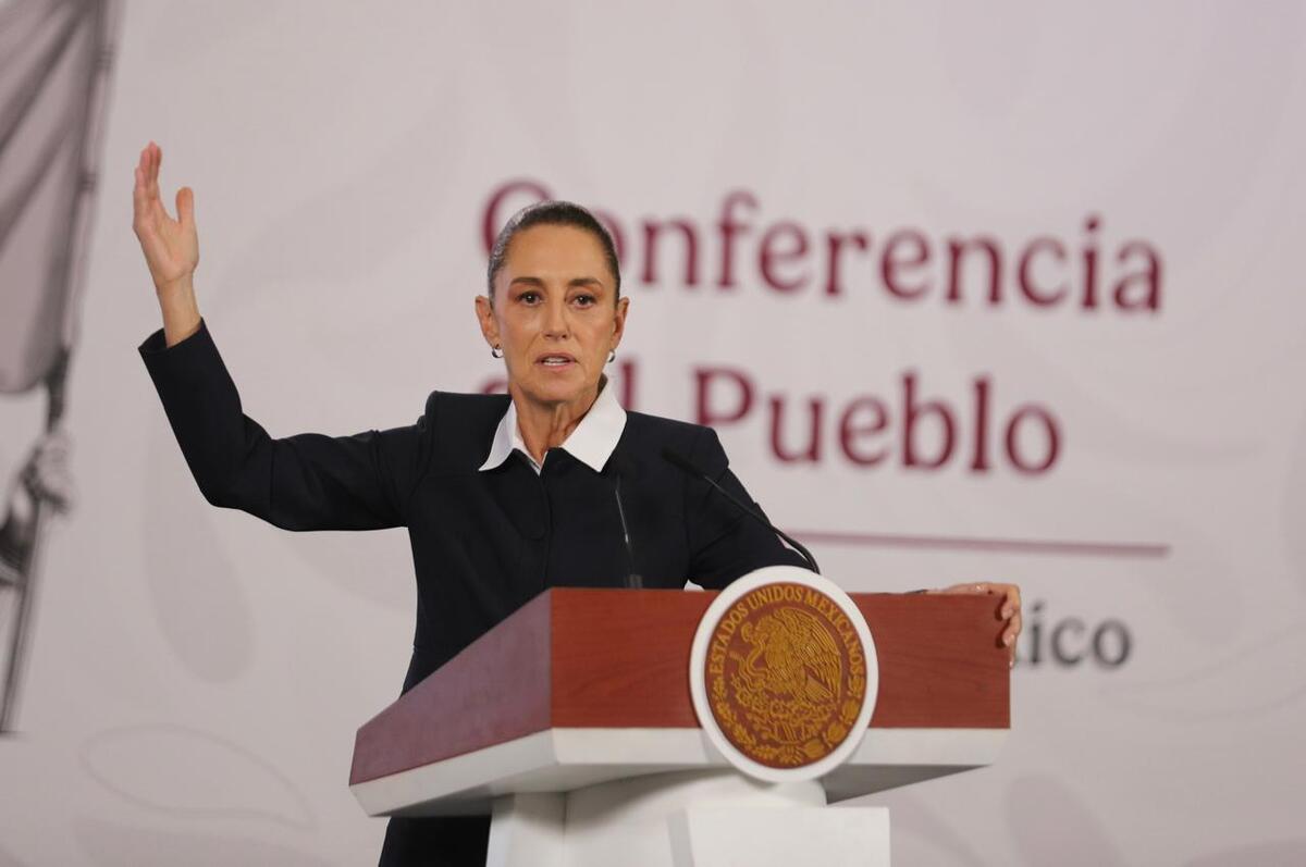 La presidenta Claudia Sheinbaum en la conferencia matutina de Palacio Nacional. | Foto: Jorge Carballo