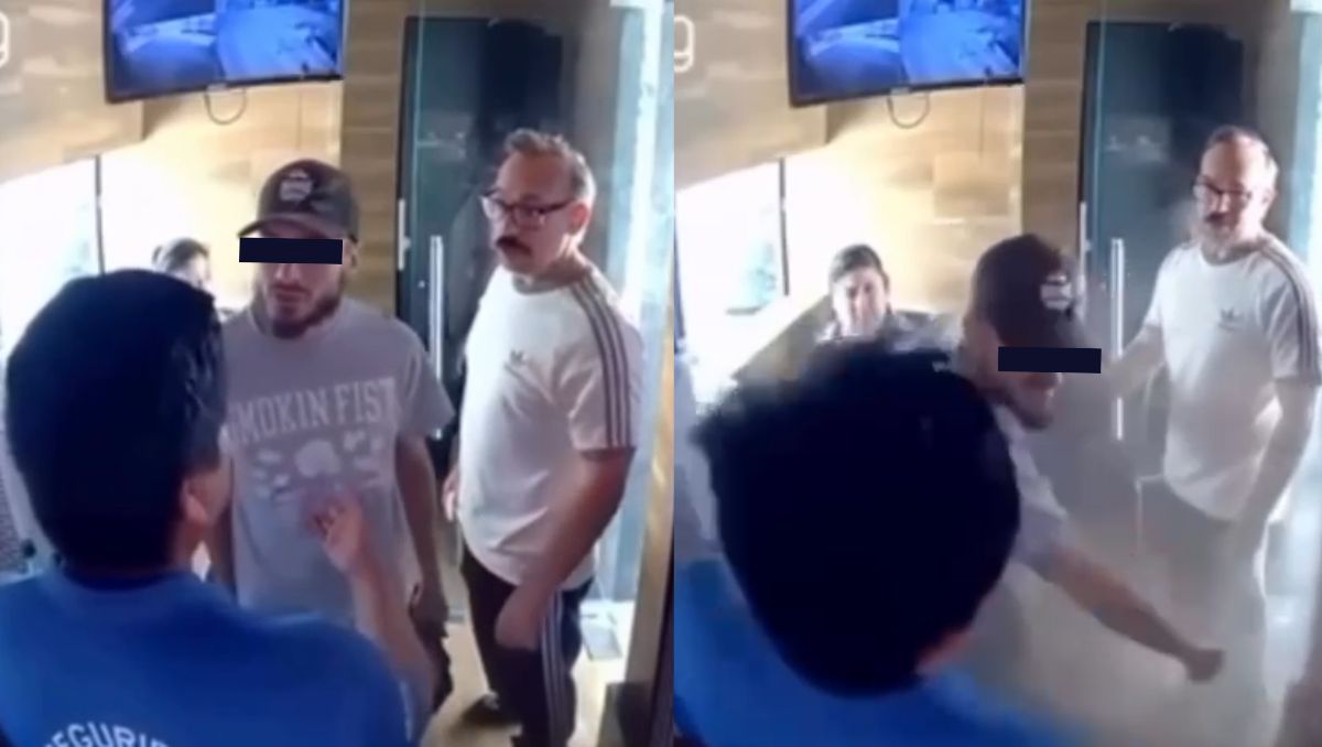 El responsable de la agresión sale de la caseta en compañía del otro sujeto | Especial