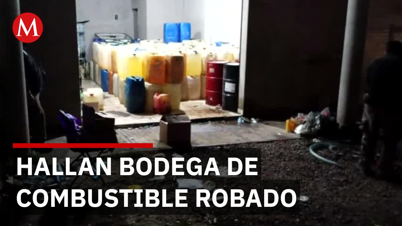 Aseguran bodega con miles de litros de combustible robado en Almoloya