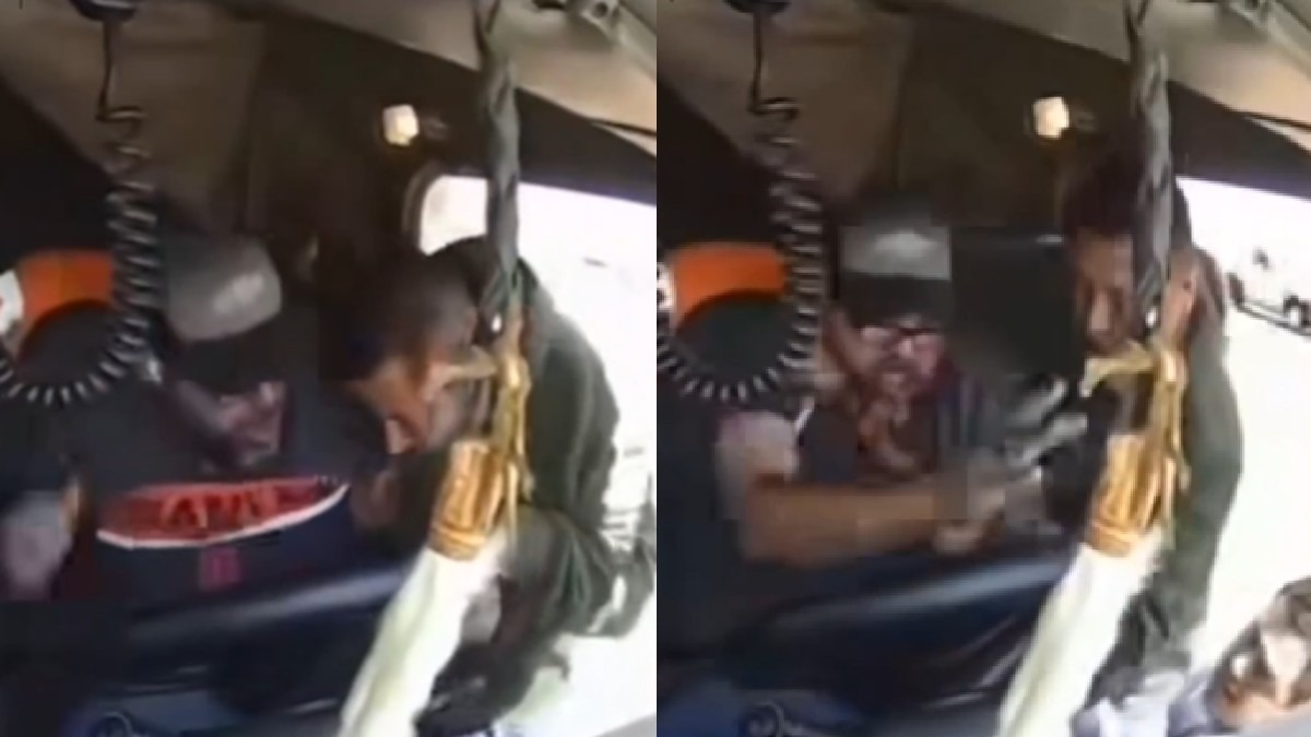 Tras el enfrentamiento, el conductor regresó a la cabina de su tráiler y se retiró del sitio para ponerse a salvo.