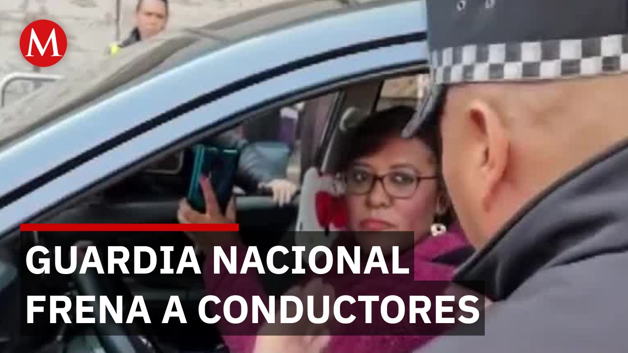 El tenso momento en que la Guardia Nacional encara a conductores de aplicación