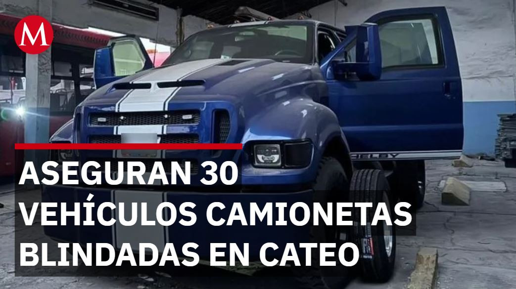 Aseguran más de 30 vehículos tras cateo en Azcapotzalco; había dos camionetas blindadas