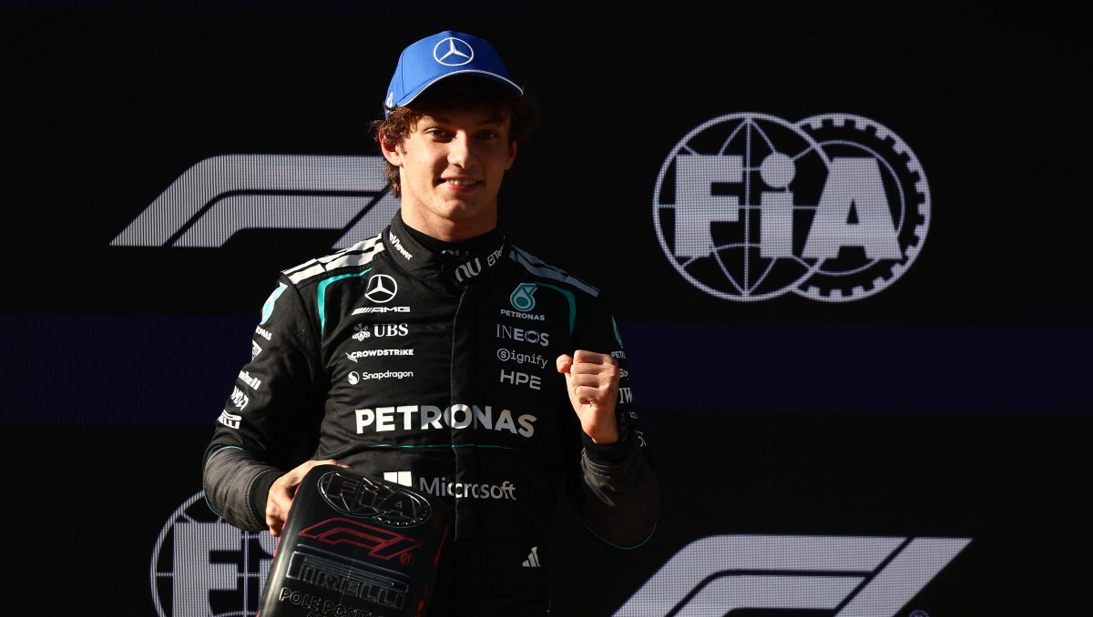 Kimi Antonelli, el piloto más jóven en salir en una pole position (Reuters)