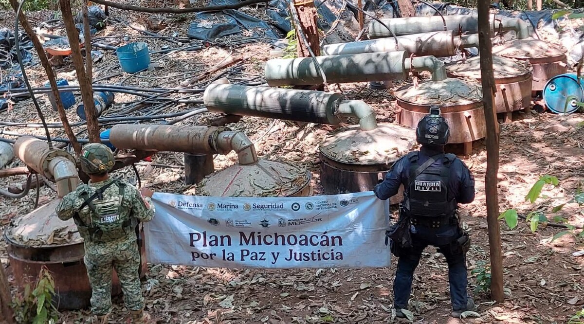 Aseguran narcolaboratorio en Michoacán. | Foto: Especial