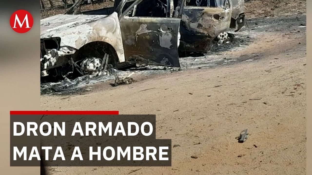 Explosivo lanzado desde dron mata a hombre y destruye vehículos en Culiacán