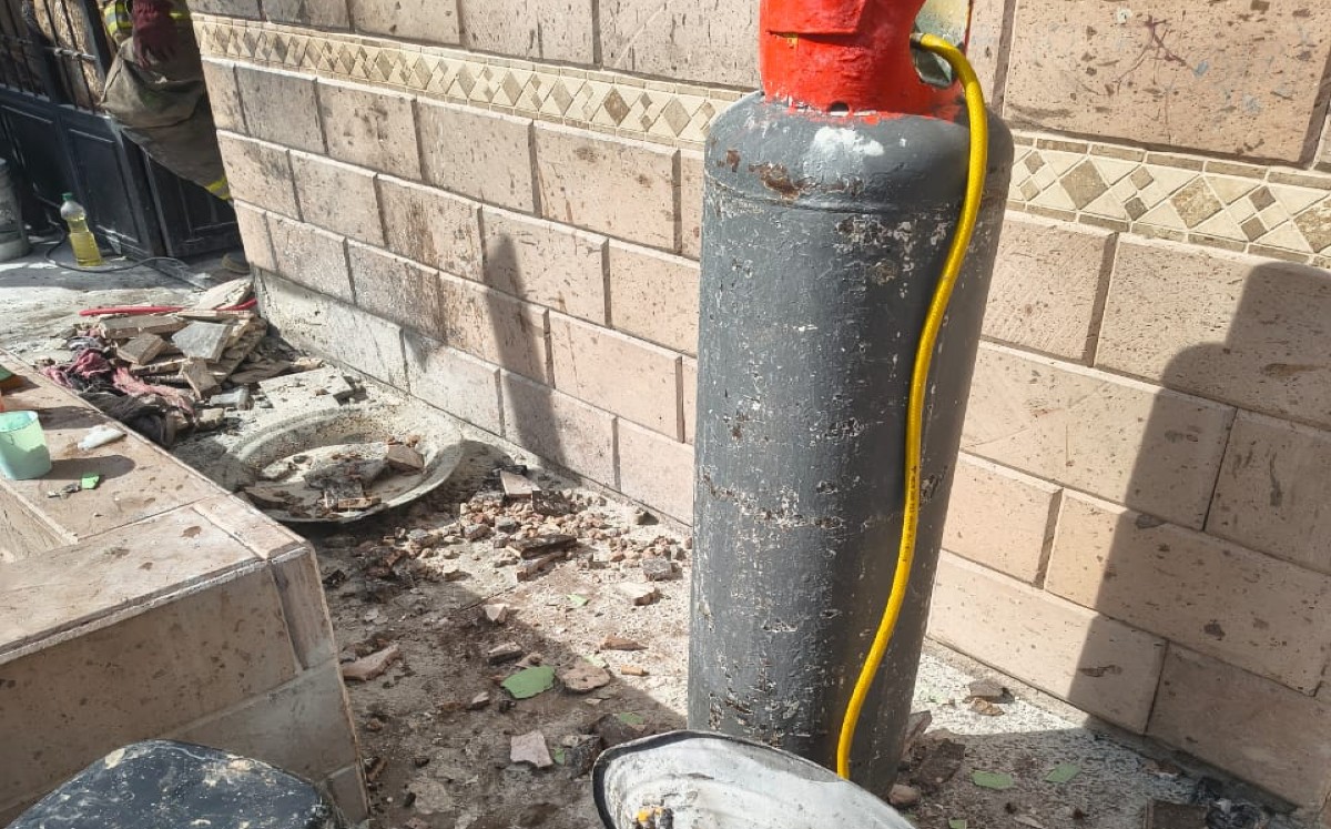 Flamazo en tanque de gas. l Foto: Especial