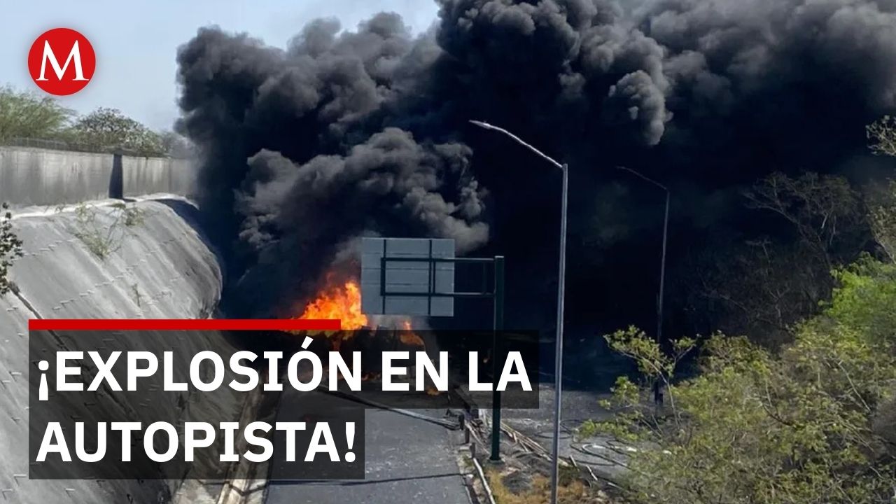 Caos vial en Nuevo León: Pipa se incendia en la Monterrey-Reynosa y cierra la circulación
