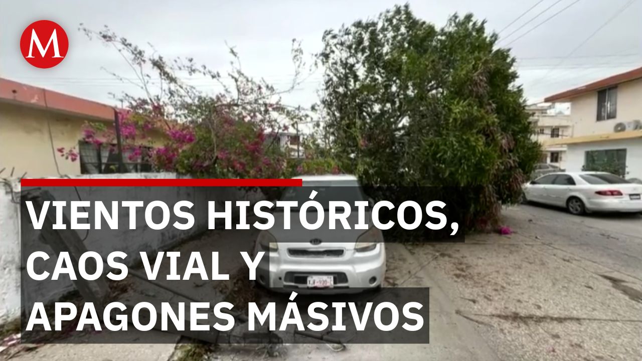 Ráfagas de viento colapsan semáforos y estructuras en Tamaulipas