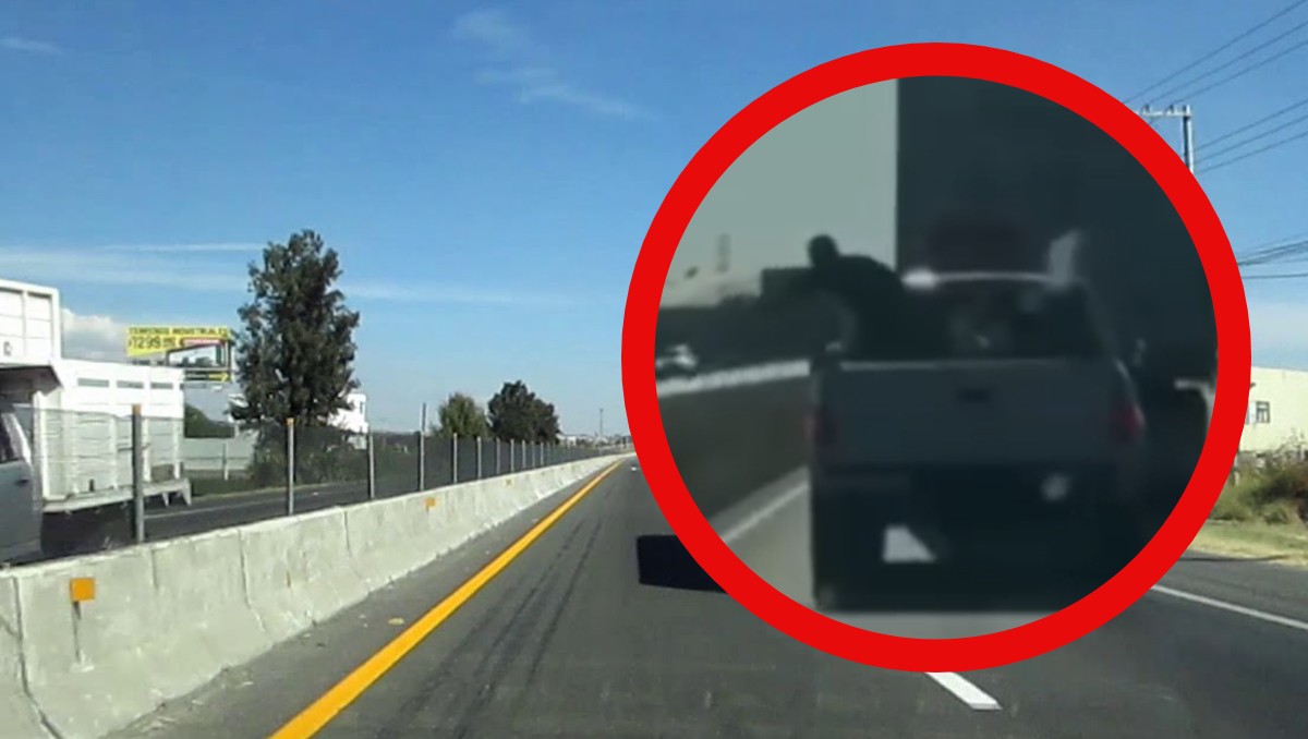 Captan en video intento de asalto a un tráiler de Tresguerras en la autopista Celaya–Apaseo.