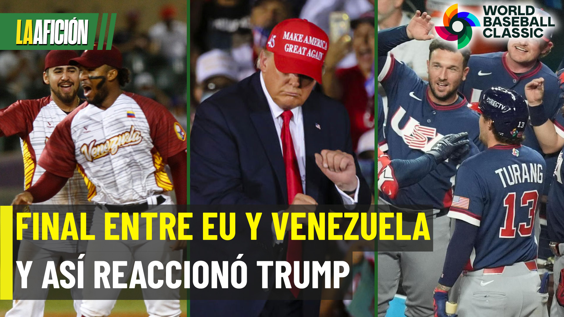 Donald Trump reacciona al triunfo de Venezuela en el Clásico Mundial de Béisbol