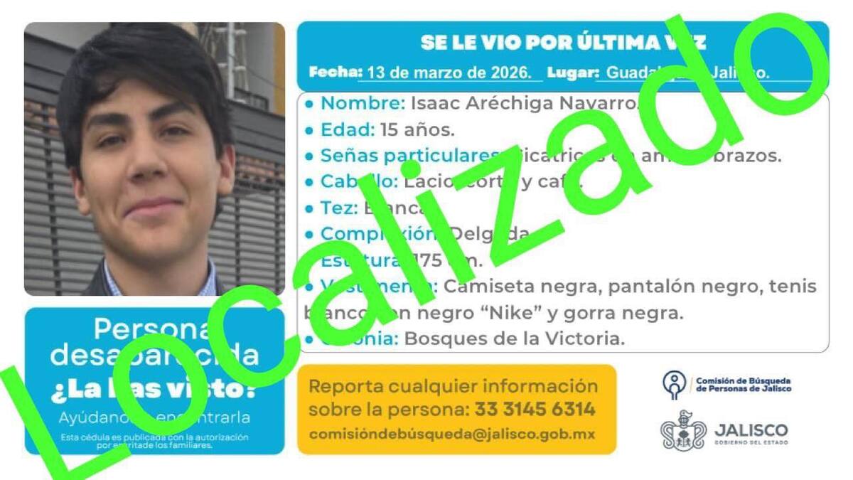 Isaac Aréchiga Navarro fue localizado con vida. (Especial)