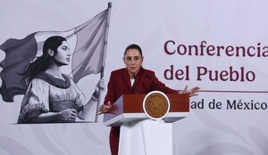 Claudia Sheinbaum en la Conferencia del Pueblo del 17 de marzo de 2026 desde Palacio Nacional.