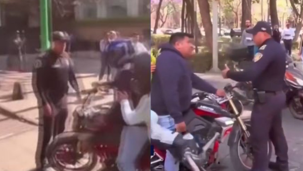 Motociclista insulta a policía tras ser detenido. | Especial