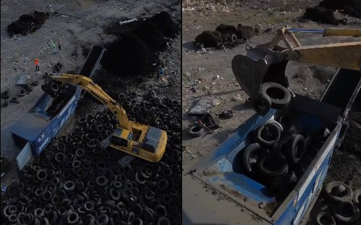 Relleno Sanitario de Matamoros cuenta con una trituradora de neumáticos.