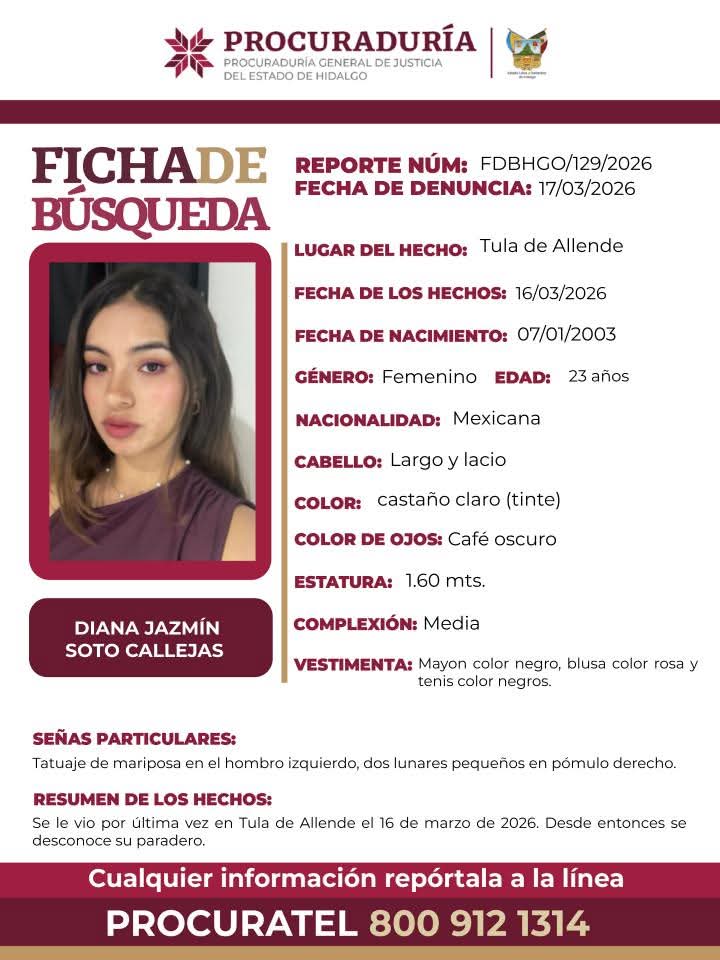 Buscan a joven Diana Jazmín Soto Callejas. (Cortesía)