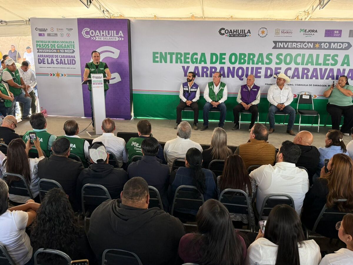 El gobernador Manolo Jiménez llevó a cabo la entrega del programa 'Obras sociales a Pasos de Gigante'. | Especial