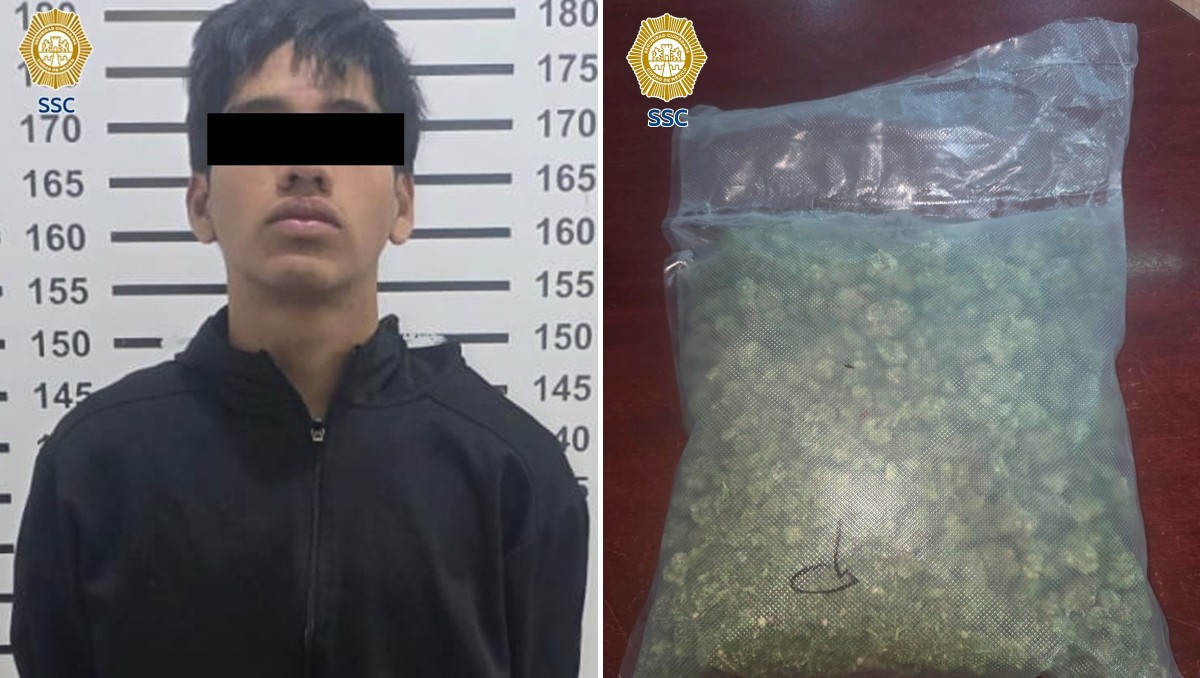 El joven de 20 años manejó sin casco, fue interceptado por la policía capitalina y le encontraron mariguana. | Especial