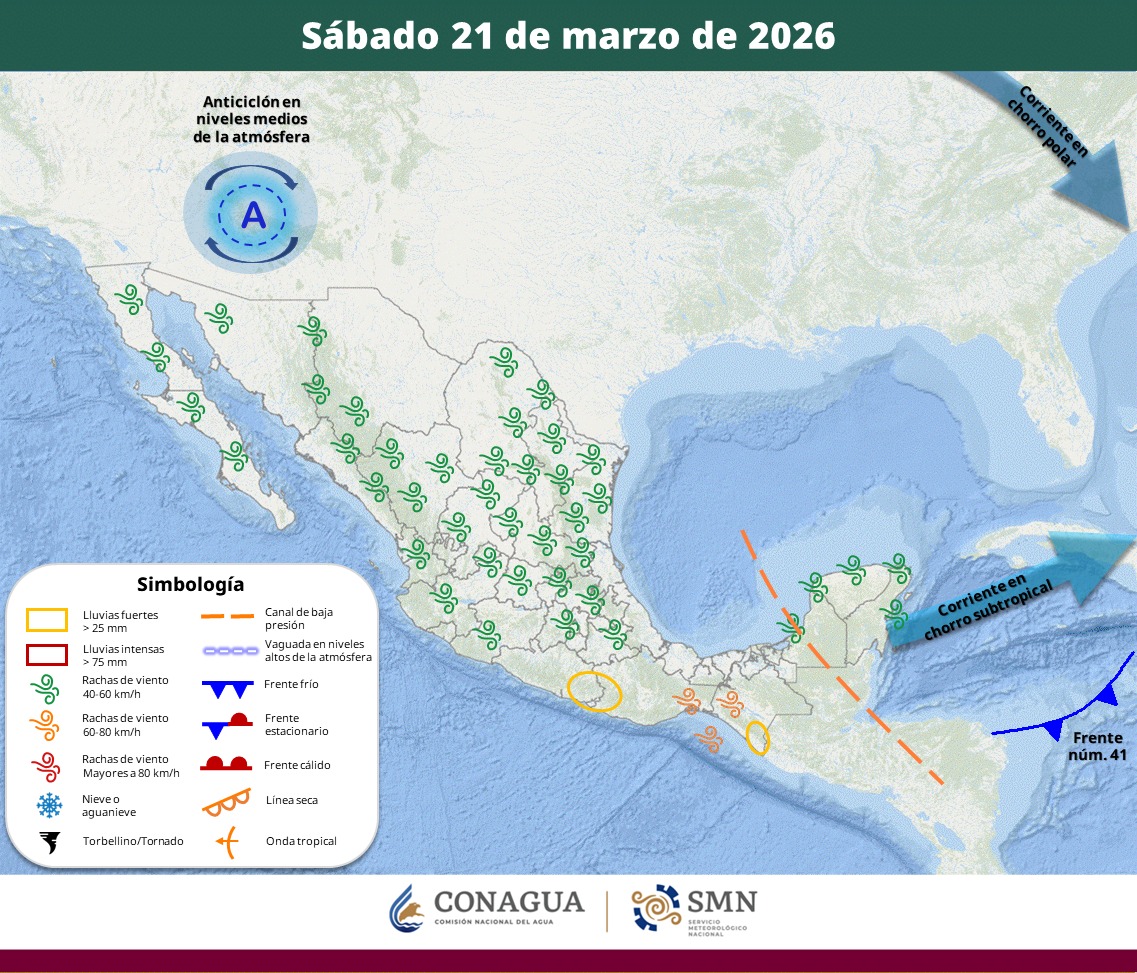 Masa de aire ártico en México el sábado 21 de marzo | ISMN Conagua