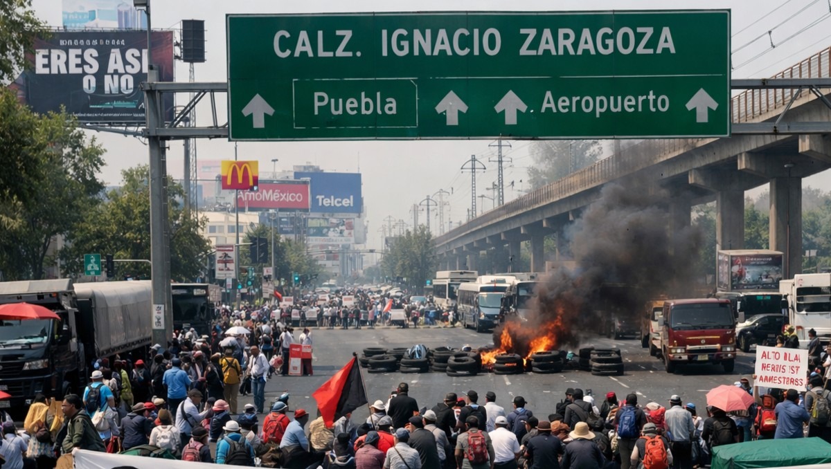 Vecinos de la Colonia Colmena en Iztapalapa bloquean la calzada Ignacio Zaragoza | IA Discover Milenio
