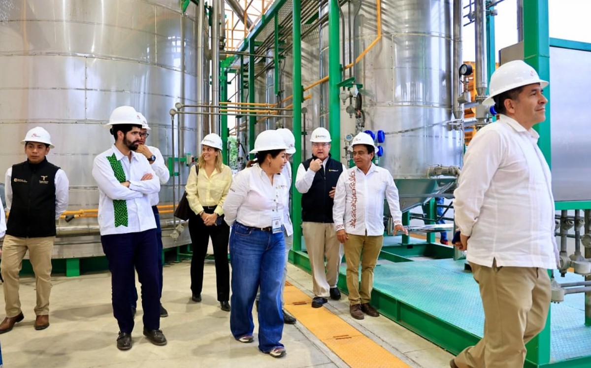 Autoridades federales de Energía realizan recorrido en la planta de pirólisis de plásticos en Altamira.