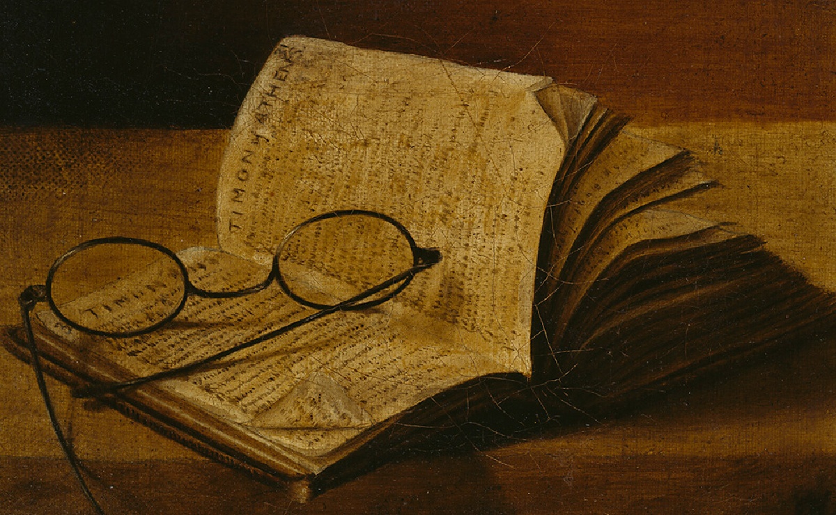 William T. Howell Allchin, ‘Naturaleza muerta con un libro abierto y gafas’. (Museo Ashmolean)