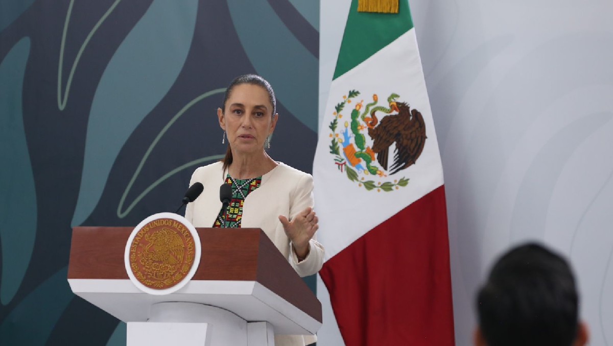 Claudia Sheinbaum durante la conferencia mañanera.| Foto: Ariana Pérez.