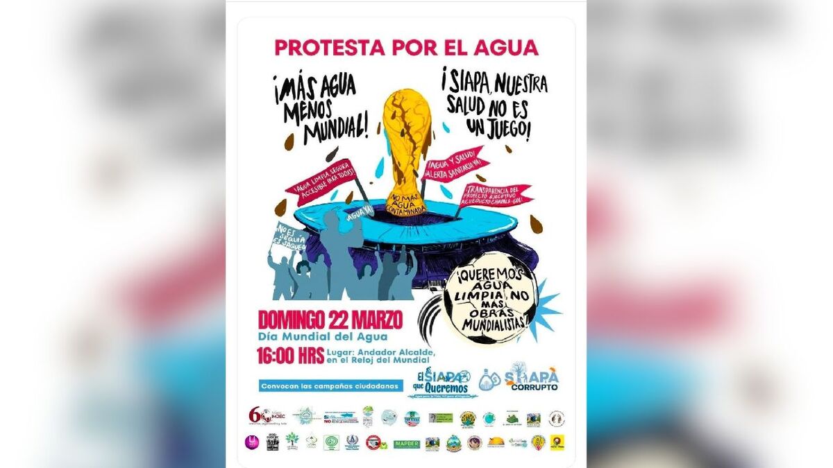 Piden poner más atención en la problematica de agua como factor vital, antes que más obras para el Mundial de la FIFA (Cortesía)
