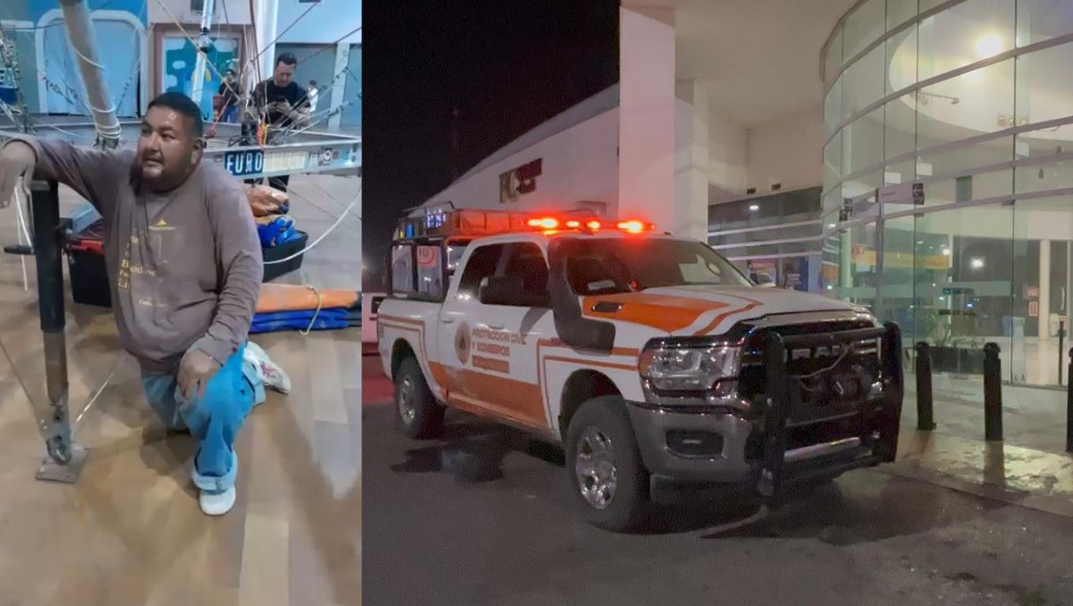 En el video se ve al hombre agotado con marcas de humo afuera del cine. Especial y Fernanda Pérez