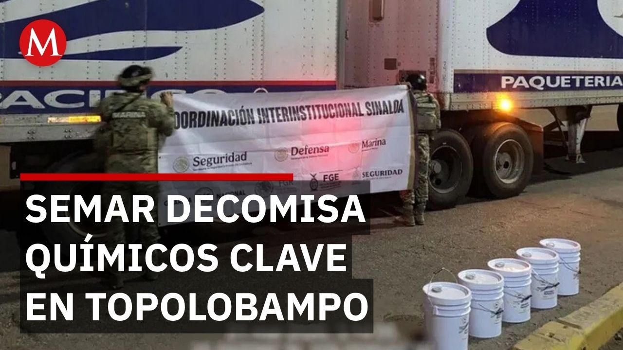 Marina asegura precursores químicos en Puerto de Topolobampo, Sinaloa