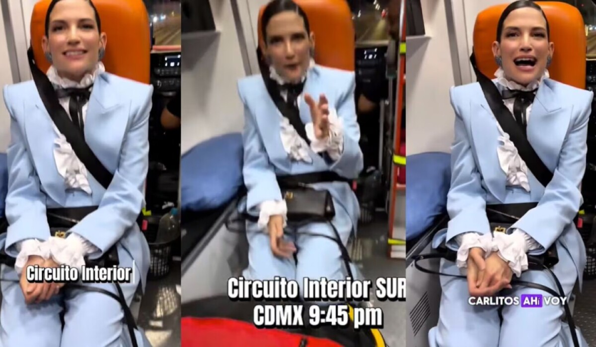 Natalia Jiménez llega en ambulancia a celebración de Carlos Rivera
