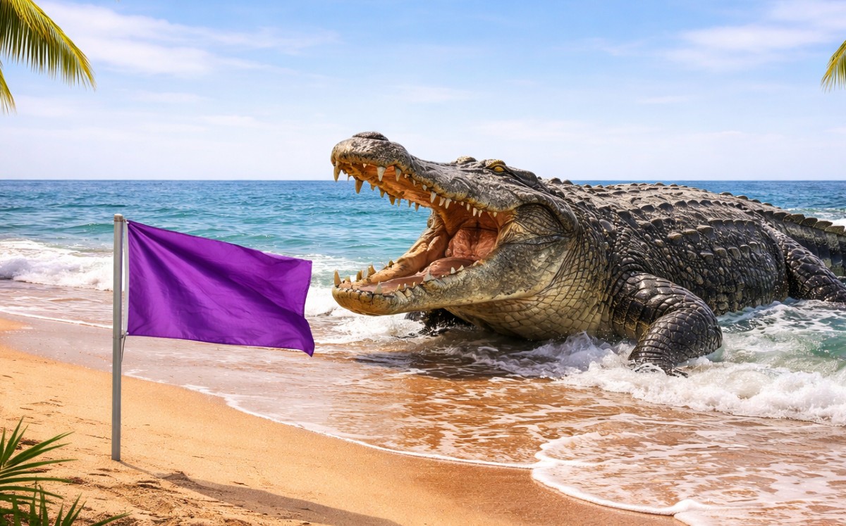 ¿Qué significa la bandera morada en Playa Miramar?  | Imagen generada con IA