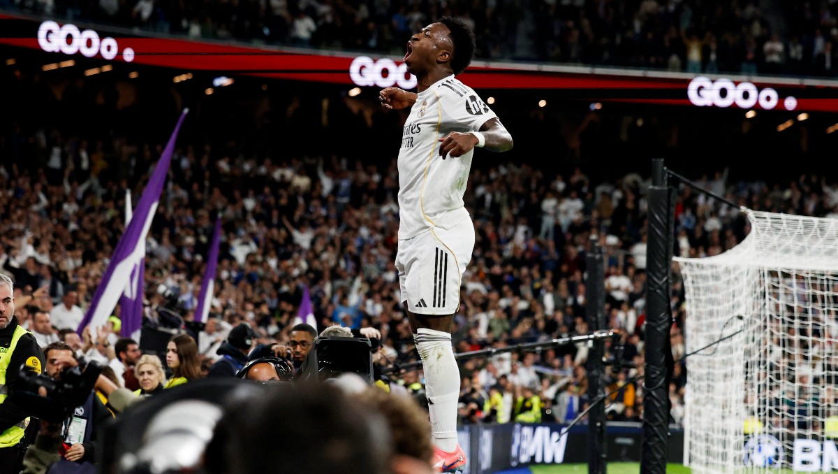 Vinícius Jr. hizo doblete en la remontada del Real Madrid sobre Atlético de Madrid (Reuters)