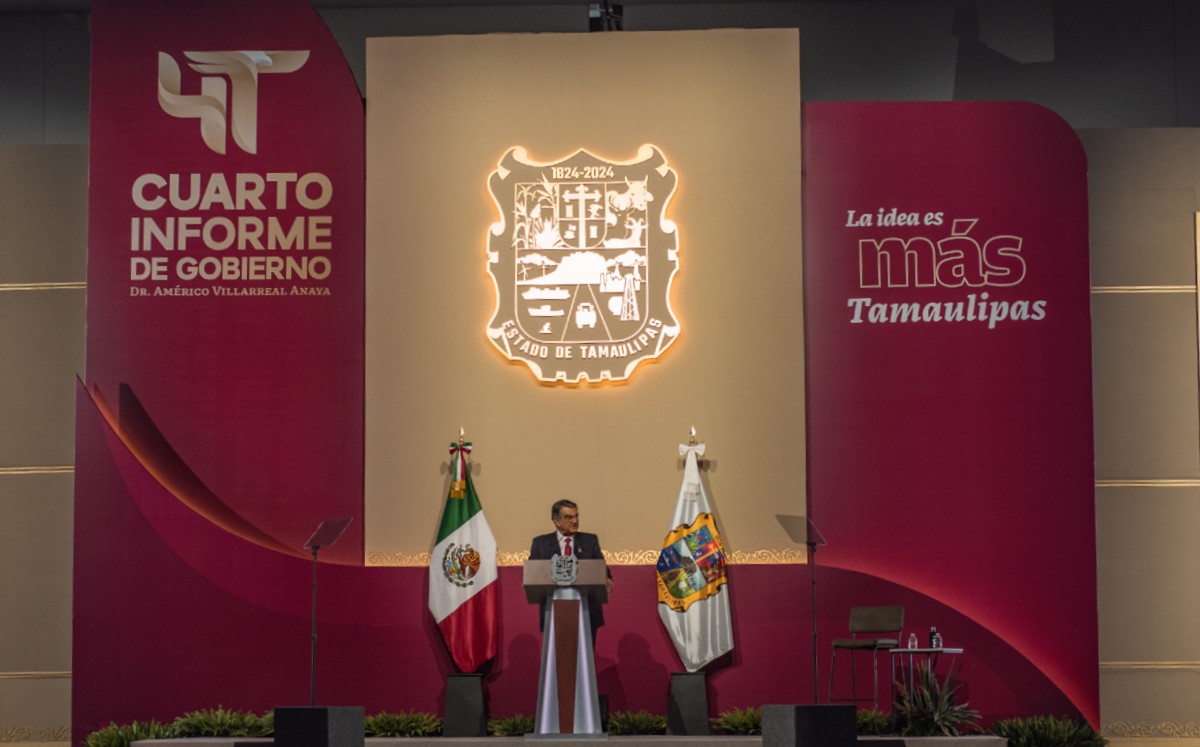Américo Villarreal durante el Cuarto Informe de Gobierno