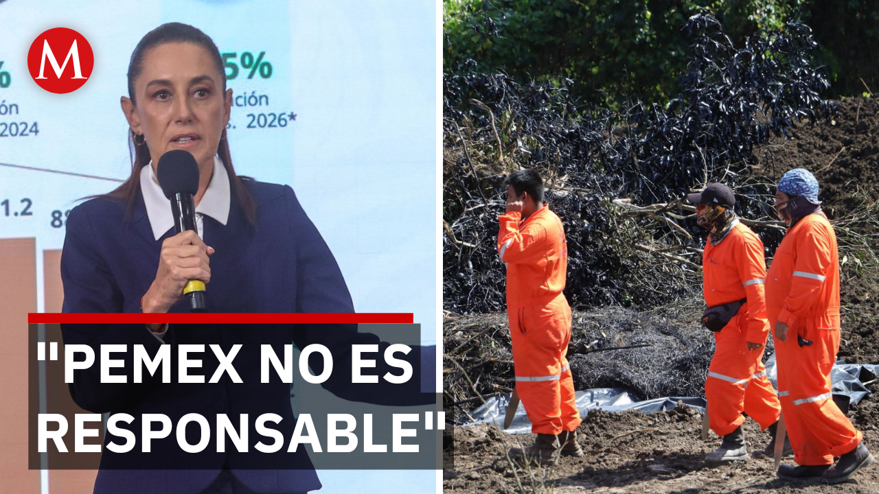 Derrame en Dos Bocas: FGR investiga y Pemex limpia, afirma Sheinbaum