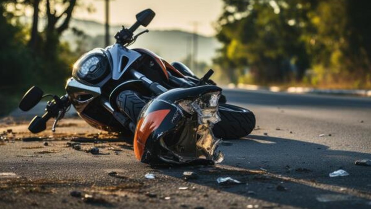 Tras el fuerte choque, la motocicleta quedó incrustada en la estructura del remolque. | Especial