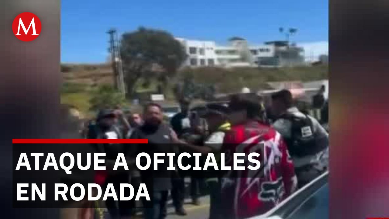 Peligrosa rodada en Baja California termina en agresiones contra la autoridad