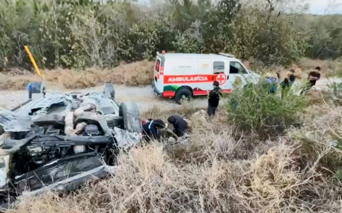 Percance carretero en ruta a Ciudad Victoria deja mujer lesionada de gravedad.