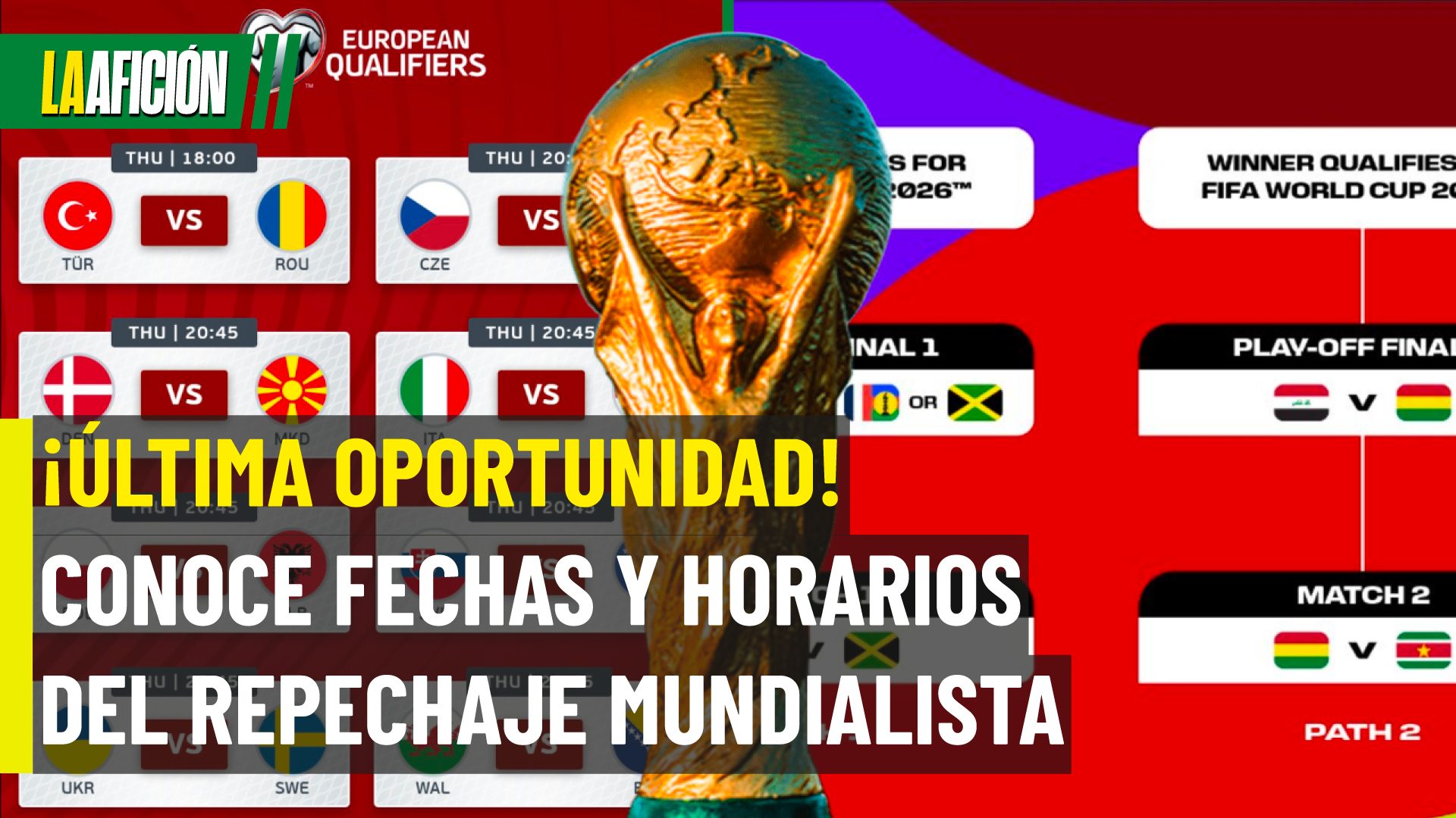 Te dejamos el calendario completo del repechaje al Mundial 2026 con fechas y horarios.