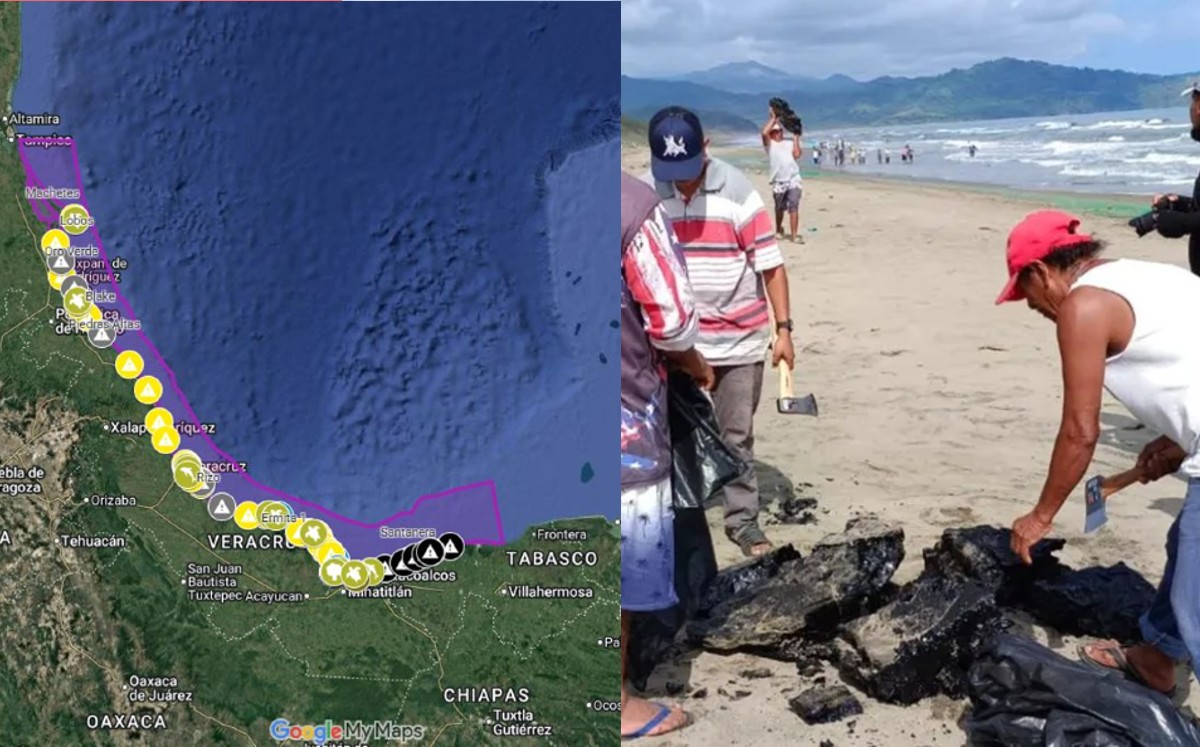 Ciudadanos documentan en mapa digital daños por derrame en el Golfo de México.
